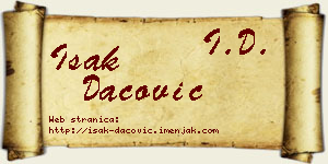 Isak Dacović vizit kartica